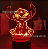 3D Illuminated Art - Lilo & Stitch - Stitch sitting 3D Illusion LED Night Light 16 Colors