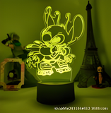 3D Illuminated Art - Lilo & Stitch - Stitch roller skating 3D Illusion LED Night Light 16 Colors