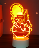 3D Illuminated Art - Astronaut reading book on planet 3D Illusion LED Night Light 16 Colors