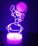 3D Illuminated Art - Kicking Astronaut 3D Illusion LED Night Light 16 Colors