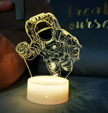3D Illuminated Art - Charging Astronaut 3D Illusion LED Night Light 16 Colors