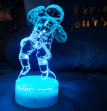 3D Illuminated Art - Astronaut 3D Illusion LED Night Light 16 Colors