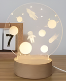 3D LED Night Light - Astronaut in space with planets and