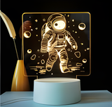 3D Illuminated Art - Space - Astronaut Walking 3D Illusion LED Night Light 16 Colors