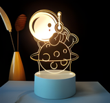 3D Illuminated Art - Astronaut thinking on a planet 3D Illusion LED Night Light 16 Colors