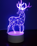 3D Illuminated Art - Deer 3D Illusion LED Night Light 16 Colors