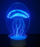 3D Illuminated Art - Jellyfish 3D Illusion LED Night Light 16 Colors #4602
