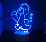 3D Illuminated Art - Cheering Duck (Jiayouya) 3D Illusion LED Night Light 16 Colors