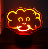 3D LED Night Light - Smiling Cloud