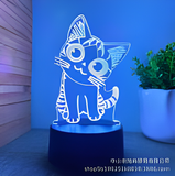 3D LED Night Light - Cartoon Cat
