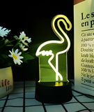3D LED Night Light - Flamingo
