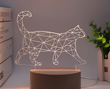 3D LED Night Light - Walking Cat