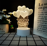 3D LED Night Light - Happy Birthday Hearts