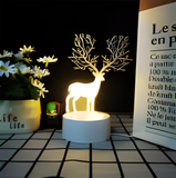 3D LED Night Light - Deer with branching antlers