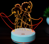 3D LED Night Light - Your Name. - Taki and Mitsuha with Red String