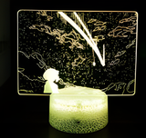 3D LED Night Light - Your Name - Night sky with comet and silhouette