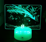 3D LED Night Light - Your Name. - Comet Tiamat and cherry blossoms