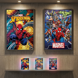 3D Lenticular Poster 12x16 - Marvel - Spider-Man, Iron Man, Captain America, Thor, Hulk