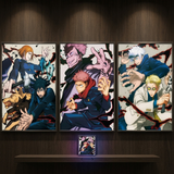 3D Lenticular Poster 12x16 - Jujutsu Kaisen - Yuji Itadori, Sukuna, Megumi Fushiguro, Nobara Kugisaki, Satoru Gojo