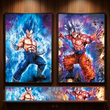 3D Lenticular Poster 12x16 - Dragon Ball - Vegeta Blue and Goku Ultra Instinct Two Panel