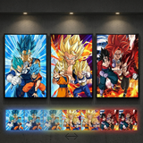 3D Lenticular Poster 12x16 - Dragon Ball - Goku, Vegeta, Vegito, Gogeta