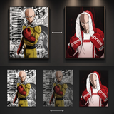 3D Lenticular Poster 12x16 - One-Punch Man - Two Panel Hero Suit and Supreme Hoodie