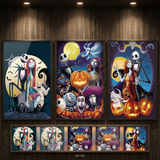 3D Lenticular Poster 12x16 - The Nightmare Before Christmas - Jack Skellington, Sally, Zero, Oogie Boogie, Lock