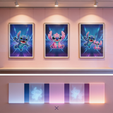 3D Lenticular Poster 12x16 - Lilo & Stitch - Blue Stitch and Pink Angel Three Panel