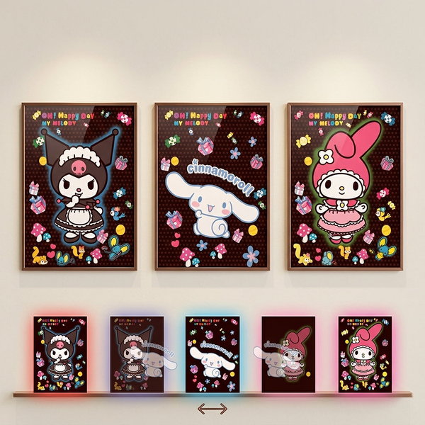 3D Lenticular Poster 12x16 - Sanrio - Kuromi, Cinnamoroll, My Melody