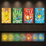 3D Lenticular Poster 12x16 - Pokémon - Pikachu, Bulbasaur, Charmander, Squirtle