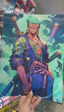One Piece - Luffy Fire and Zoro Teal Action Two Panel
