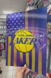 Los Angeles Lakers - Lakers Classic Logo Trio With USA Flag