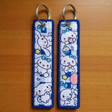 Embroidery Keychain - Sanrio - Cinnamoroll (Blue Checkered)
