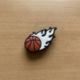 Crocs Charm - Basketball With White Flame Trailing Right