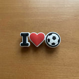 Crocs Charm - I Love Soccer With Heart