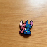 Shoe Charm - Lilo & Stitch - Stitch And Angel Heads Touching Half Faces