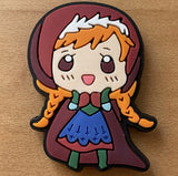 Crocs Charm - Frozen - Chibi Anna In Red Cloak
