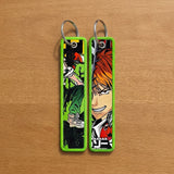 Embroidery Keychain - Chainsaw Man - Denji Grinning Orange Hair Green Border Variant