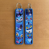Embroidery Keychain - KPop Demon Hunters - Derpy (Blue Cat)