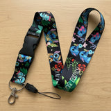 Lanyard - Lilo & Stitch - Stitch and Angel with Flowers and Leaves