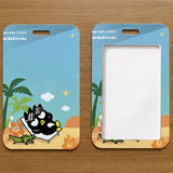 ID Card Badge Holder - Badtz-Maru - Badtz-Maru And Friend Relaxing On Beach