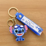 3D PVC Figure Keychain - Lilo & Stitch - Stitch Wearing Goggles, Sitting