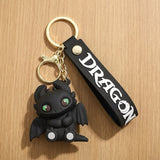 3D PVC Figure Keychain - How to Train Your Dragon - Toothless Sitting With Green Eyes