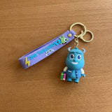 3D PVC Figure Keychain - Disney/Pixar - Sulley With Books, Monsters Inc. Strap