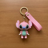3D PVC Figure Keychain - Lilo & Stitch - Pink Angel Chibi Figure