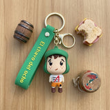 3D PVC Figure Keychain - El Chavo del Ocho - El Chavo Cartoon Figure With Green Strap