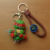 3D PVC Figure Keychain - Teenage Mutant Ninja Turtles - Chibi Raphael Holding Sai
