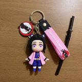 3D PVC Figure Keychain - Demon Slayer - Kanao Tsuyuri Chibi With Cat Ears