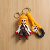 3D PVC Figure Keychain - Demon Slayer - Kyojuro Rengoku Chibi With White Cape