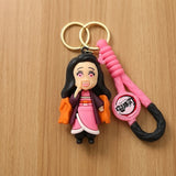 3D PVC Figure Keychain - Demon Slayer - Nezuko Kamado Chibi Pink Kimono